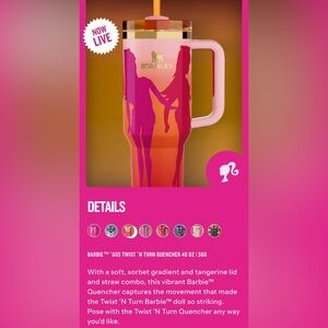 Twist & Turn Barbie Limited Edition Stanley 40 oz Tumbler New in Box